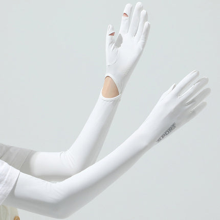 Summer sunscreen UV ice sleeve extended ice sleeve female nylon ice silk outdoor riding sunscreen gloves wholesale