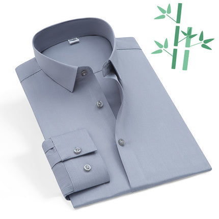 New Bamboo Fiber Men's Shirts, Men's Long-Sleeved Shirts, Business Work Clothes, No-Iron Women's Short-Sleeved Shirts, Women's Professional Shirts