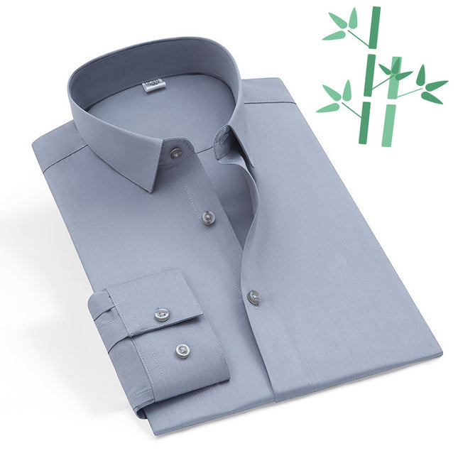 New Bamboo Fiber Men's Shirts, Men's Long-Sleeved Shirts, Business Work Clothes, No-Iron Women's Short-Sleeved Shirts, Women's Professional Shirts