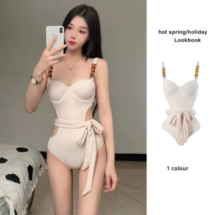 Hot Girls Sexy Swimsuit Women's 2025 New High-end Slim Belly Covering Internet Popular Style Seaside Vacation Hot Spring Swimsuit