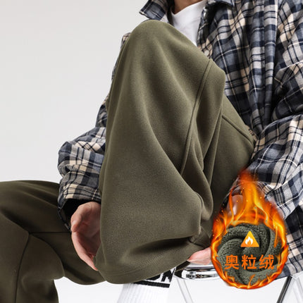 Army Green Pants Men's Autumn and Winter Straight Casual Trousers Men's Winter New Sports Pants Wide Leg Pants
