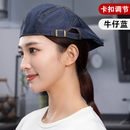 Catering work beret hot pot shop bakery coffee shop waiter breathable net cap oil smoke-proof chef cap