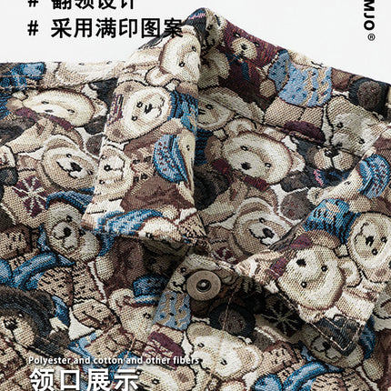 Ola's New Autum Style Uses All-Over Printed Pattern Lapel Cardigan Niche Design Trendyy Handsome Chic Unique Jacket