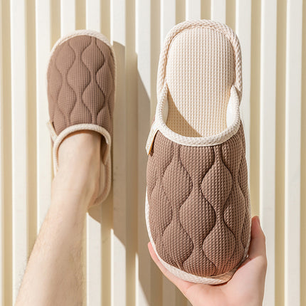 Spring and Autumn Cotton Slippers for Women, All Seasons, Winter, Indoor Home Use, Cotton and Linen Non-Slip Home Couple Wholesale Hemp Slippers for Men