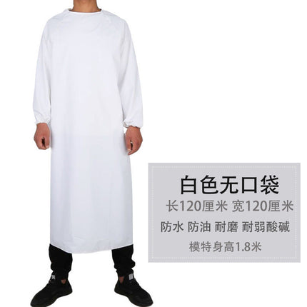 Long sleeve apron overalls oil-proof waterproof adult men's and women's overalls kitchen work work anti-dress apron wholesale
