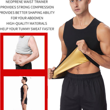 Cross-border Men's Bucket Vest Sweat Suit Single-size Slim Fit Abdominal Tucker Running Exercise Weight Loss Sweat Burst Coating plus size