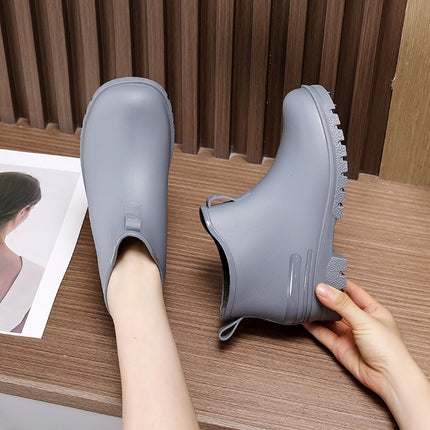 Cross-border new fashion 2024 rain boots couple outdoor waterproof shoes men's lightweight rubber shoes overshoes low-top rain boots women