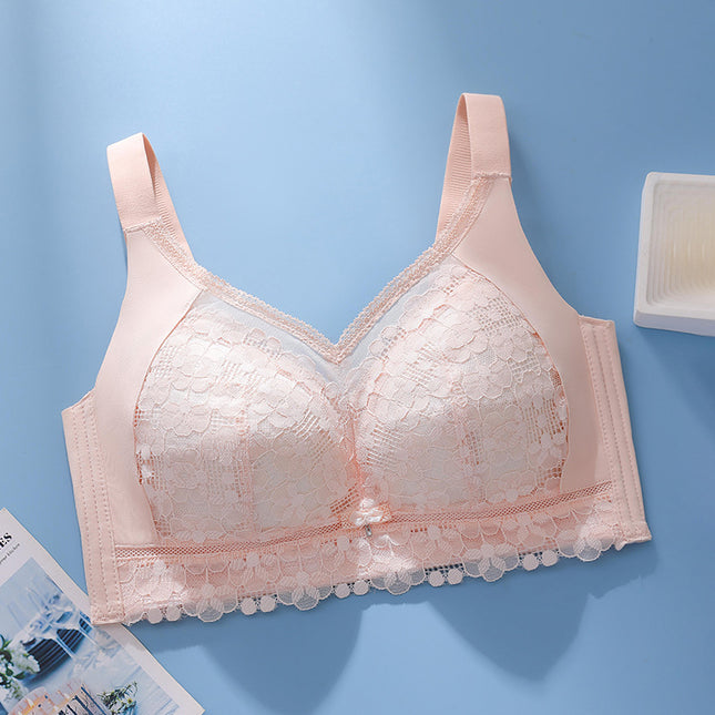 Big chest small push up ultra-thin chubby girl plus size bra breast collection underwear adjustable wireless full cup bra
