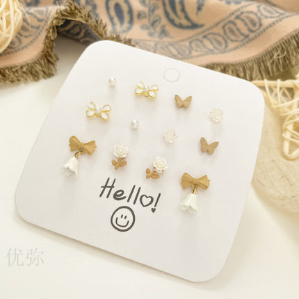 Autumn and Winter New Amber Cat Silver Needle Earrings Elegant Versatile Earrings Women Ins Maillard Earrings High-End
