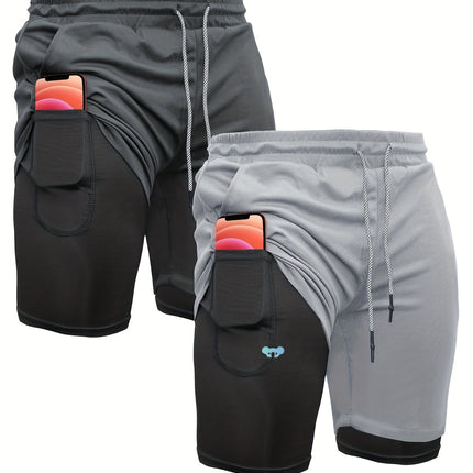 2 in 1 Running Shorts 2 in 1 Mens Running Shorts 2 Piece Cross-Border