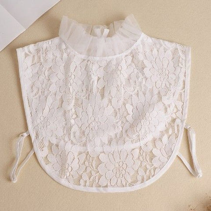 Spring Autumn Winter Holiday Collar All-match Sweater Decorative Plaid Fake Shirt New Arrival Pleated Collar Half High Collar Decorative Collar