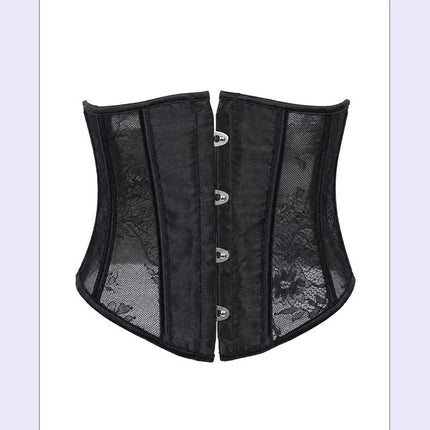 Cross-border new fashion short waist waist clip top lace mesh breathable belly body shaping clothing wholesale