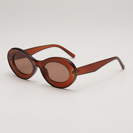 Oleo New Candy Color Small Frame Oval Dopamine Color Sunglasses Travel Party Photo Shade Sunglasses