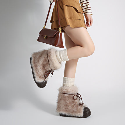 2025 Autumn/Winter New Fashionable Women's Snow Boots with Thick Soles, Stylish, Warm, and Cold-Resistant, Available for Export
