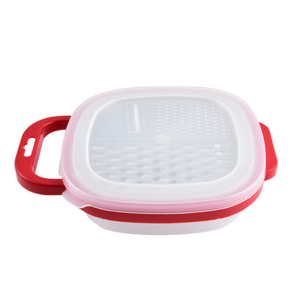 Multi-functional three-in-one stainless steel round planer with lid and bottom box melon Planer melon fruit vegetable grater radish shredder