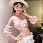 Pink bikini + butt curtain / M