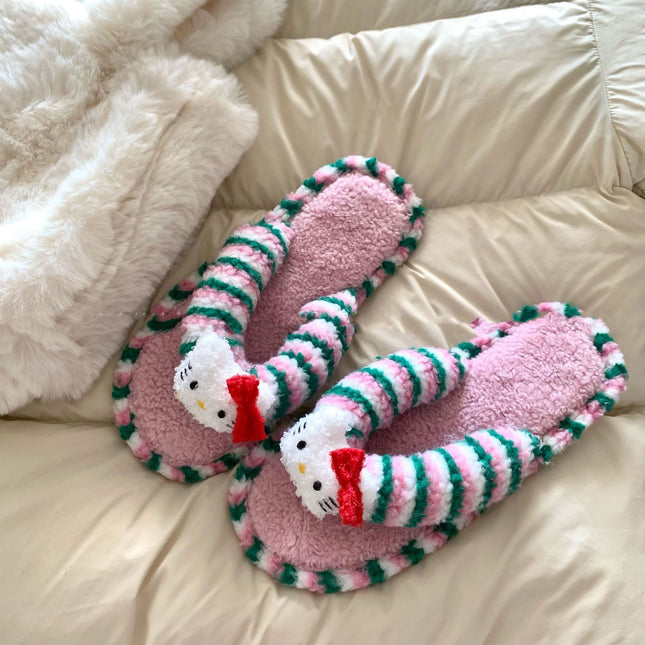2026 New Women's Slippers, Autumn New Arrivals, Soft-Soled Non-Slip Plush Flip-Flops, Cute Cartoon Style for Dormitory and Home Use