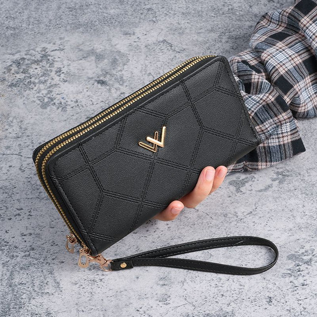 Cross-Border Labelable Clutch Bag Women's Long Fashion Simple Wallet Mobile Phone Bag Multi-Functional Large Capacity Card Holder Change
