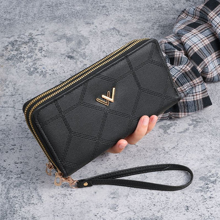Cross-Border Labelable Clutch Bag Women's Long Fashion Simple Wallet Mobile Phone Bag Multi-Functional Large Capacity Card Holder Change