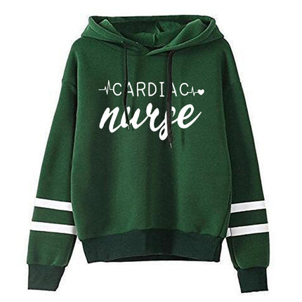 Foreign Trade Cross-border European and American Cardiac Nurse Printed Striped Parallel Bars Hoodie Men's and Women's European Code plus size