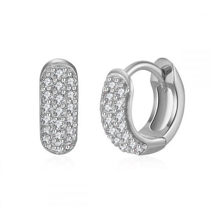 European and American Classic Ins Style Color Zircon Light Luxury Heavy Industry Round Ear Buckle Trendy high quality 24K Gold Plated Earrings