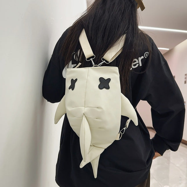 Funny Shark Backpack Female College Students Japanese All-match Male Couple Class Shopping Outdoor Tide Travel Small Schoolbag