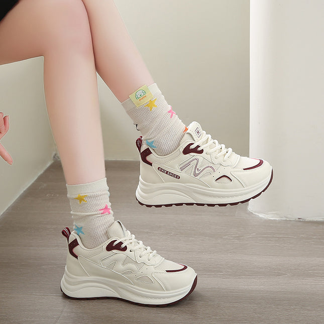 Thick-soled Torre Shoes Women's Spring and Summer 2025 New Leg Length Increased Breathable Fashion Trend sneaker Students