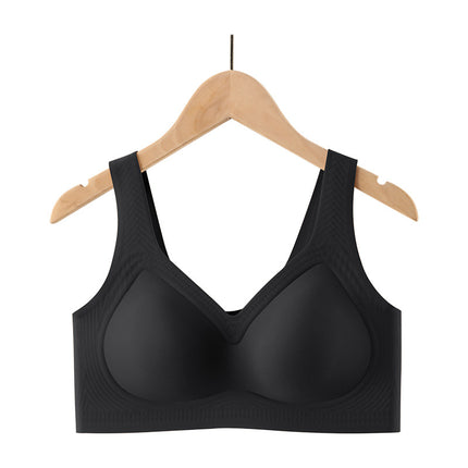Seamless Large Size Intimates for Women with Extra Fat and Enlarged 100kg Large Breasts Showing Small Anti-Sagging Comfortable Push-Up Bra Without Steel Rings