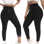 Fully coated blue breasted cropped pants / S/M