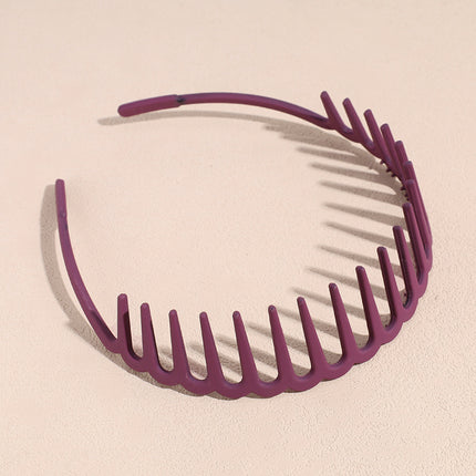 Japanese and Korean Style Simple Candy Color Large Wave Hair Band Internet Popular Non-Slip Toothed Headwear Outgoing Hair Pressure Wash Hair Band