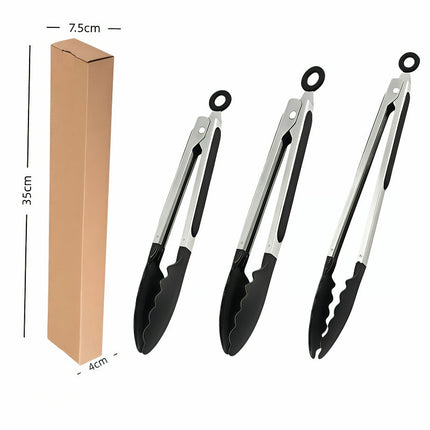 Cross-Border Silicone Clips, High Temperature Resistant Kitchen Anti-Scalding Barbecue Barbecue Clips, Food Clips, Household Stainless Steel Steak Clips