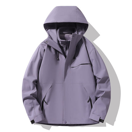 Outdoor Jacket Three-In-One Jacket for Men and Women, Polar Fleece Liner, Removable Two-Piece Set, Printed Logo, Unisex