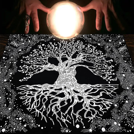 Tree of Life Tarot Card Tablecloth Game Decorative Tablecloth Card Game Push Card Game Ceremony Props Decorative Tablecloth