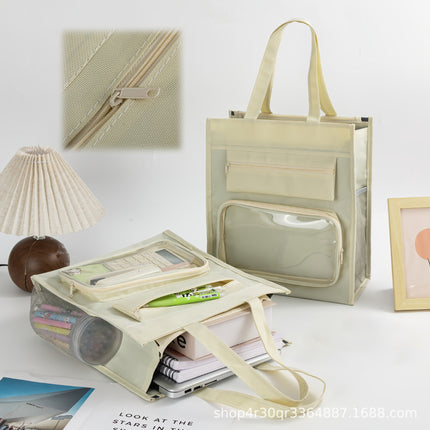 2024 tutorial bag handbag carrying book bag primary school student file bag storage bag girl handbag simple