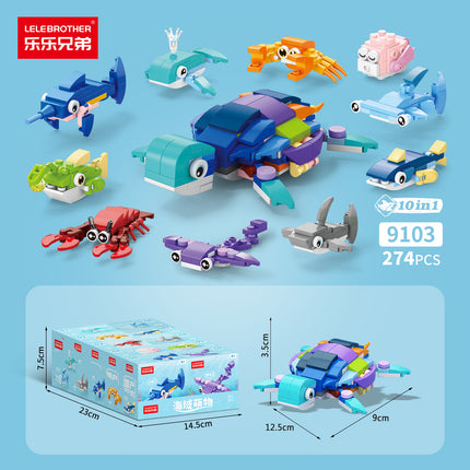 [Wholesale generation] Insects adorable marine animals children's puzzle assembled building blocks compatible with Lego gifts cross-border