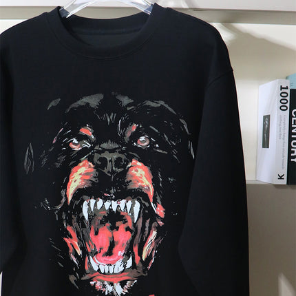 175kg Foreign Trade Exclusive Plus Size American Style Digital Print Dog Head Crew Neck Casual Fashion Sweatshirt with Personality