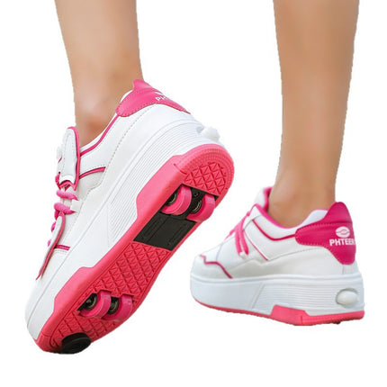 Cross-Border Supply of New Children's Four-Wheel Roller Skates for Girls and Primary School Students with Brakes and Invisible Pulley Sports Shoes