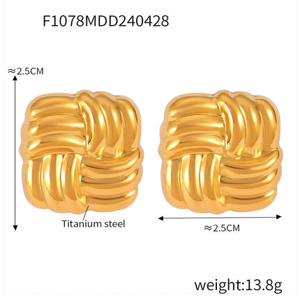 European and American Star Internet Celebrant Same Style Earrings Fashionable Titanium Steel Thick Ring Simple Design All-match Fashionable C- shaped Earrings