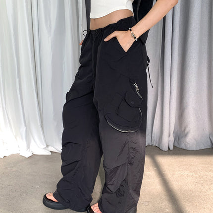 Dorothy Autumn New Vintage Fashionable Wide Leg Pants Workwear Loose Drawstring Slimming Pocket Casual Trousers