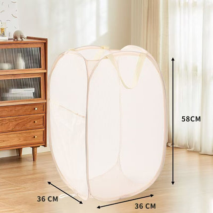 Dirty Clothes Basket, Foldable Large-Capacity Household Mesh Laundry Basket, Bathroom Storage Basket for Dirty Clothes