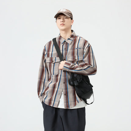 Autumn 2024 New Japanese Casual Shirt Jacket Men's Loose plus size All-match Top Shirt Trend for Youth