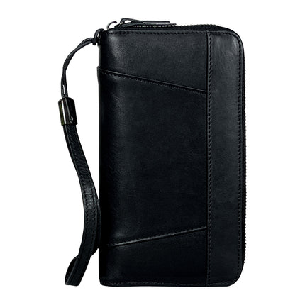 Dropshipping Spot Oil Wax Leather Single Pull Bag First Layer Genuine Leather Long Zipper Bag Retro Hot Selling Cross-Border Wallet