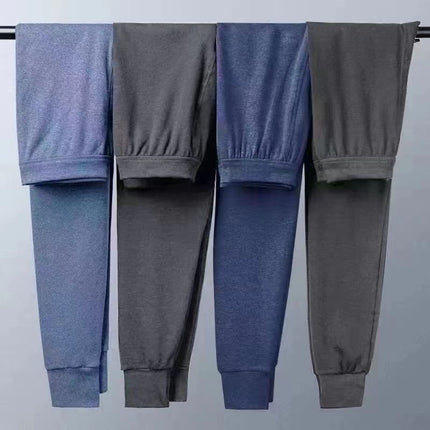 Autumn and winter men's long pants warm pants one-piece cotton pants underpants thin bottoming high waist middle-aged and elderly plus size breathable