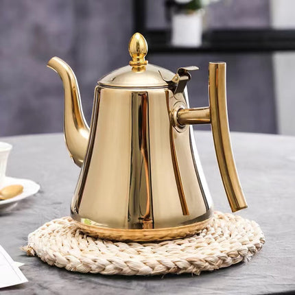 Thickened Stainless Steel Kettle Teapot Coffee Pot Oil Pot with Strainer Household Boiling Teapot Universal Flat Bottom Kettle