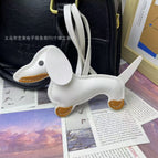 White dachshund pendant