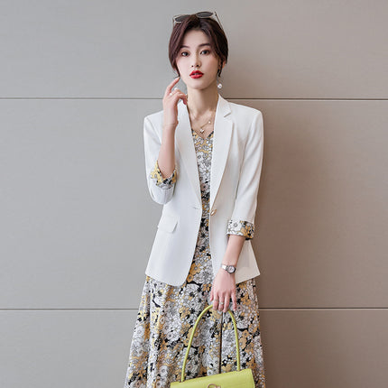 Fried Street Fashion White Suit suit Women's 2023 Spring New Age-reducing Light Mature Small dress Two-piece Set