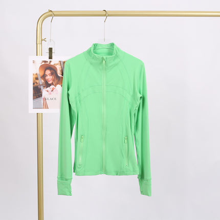 LULU in stock Hooded Jacket Running Yoga Jacket Sports Slim Zipper Cardigan Fitness Top Women