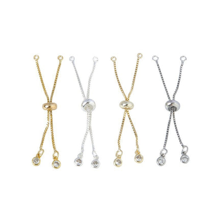 18K Color-Preserving Real Gold Silicone Copper Zipper Adjustable Extension Chain DIY Telescopic Chain Bracelet Necklace Accessories Wholesale