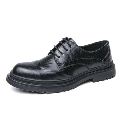 Men's British Style Business Casual Leather Shoes Fashion Trend Retro Lace-Up Leather Shoes Groom Wedding Shoes Dropshipping