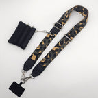 Dark gray leopard print shoulder strap silver hook + coin purse + spacer